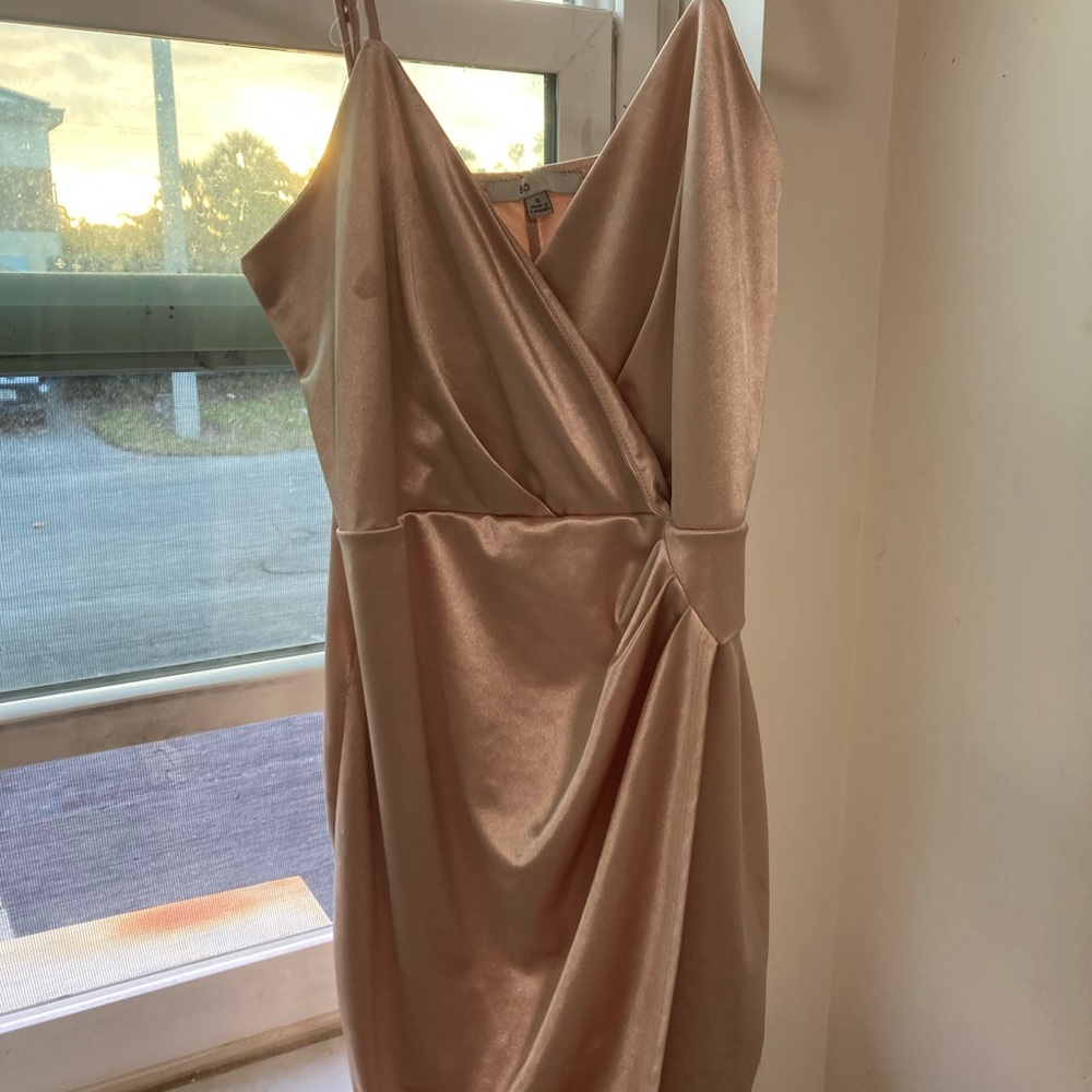Elegant Cream Wrap Dress